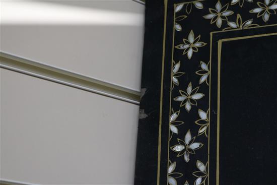 An Oriental four fold lacquer screen W.162cm